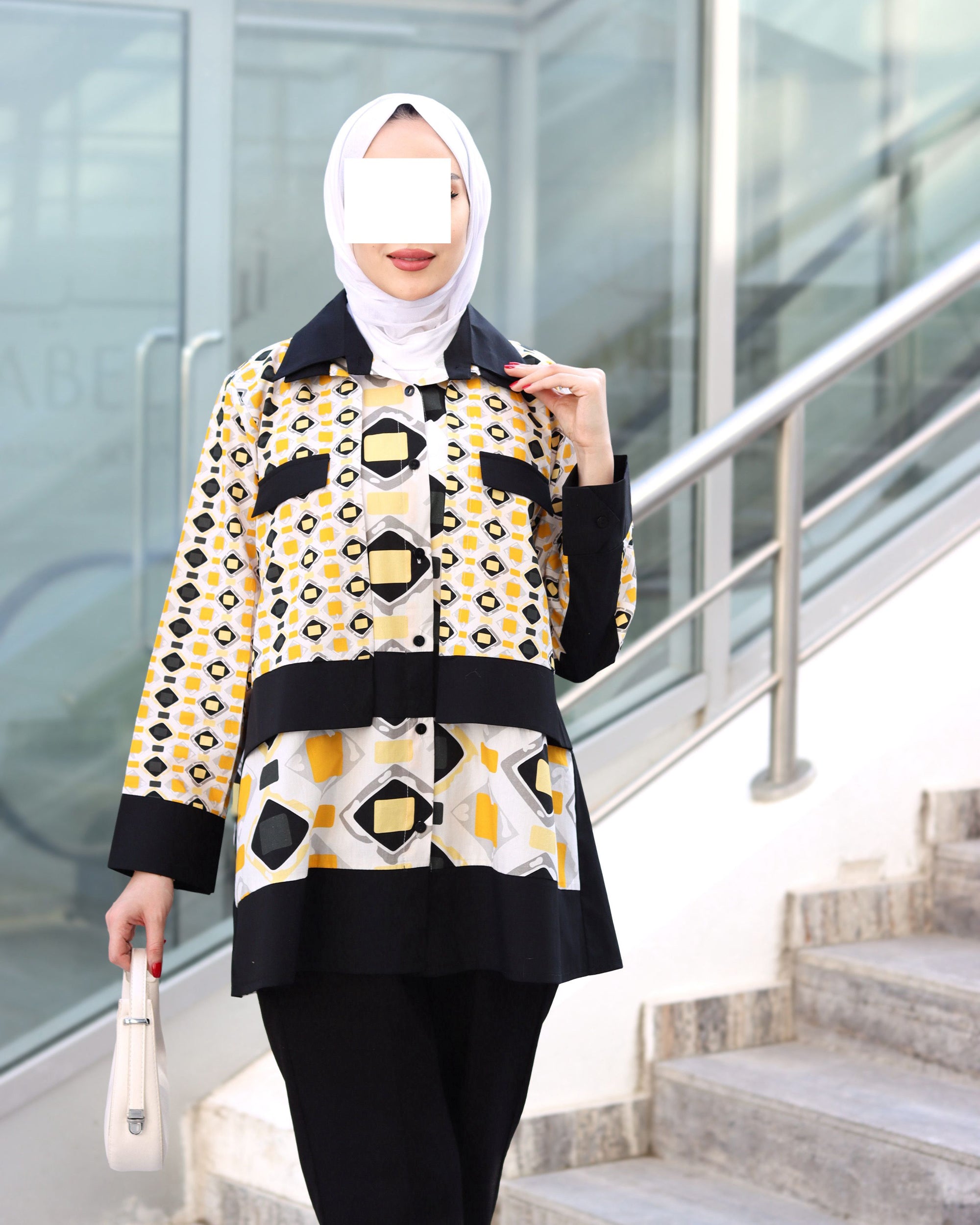 Geo Chic Poplin Shirt