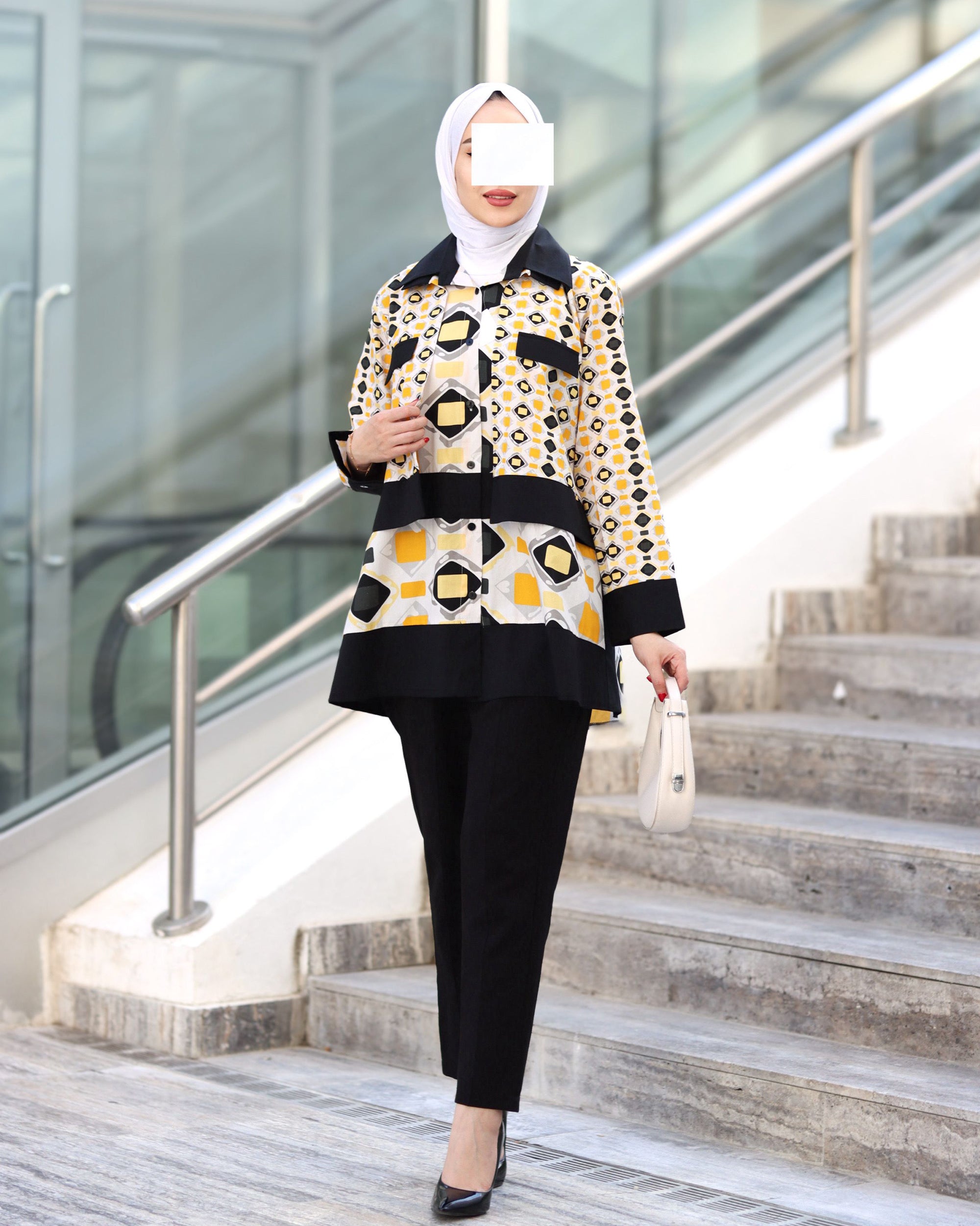 Geo Chic Poplin Shirt