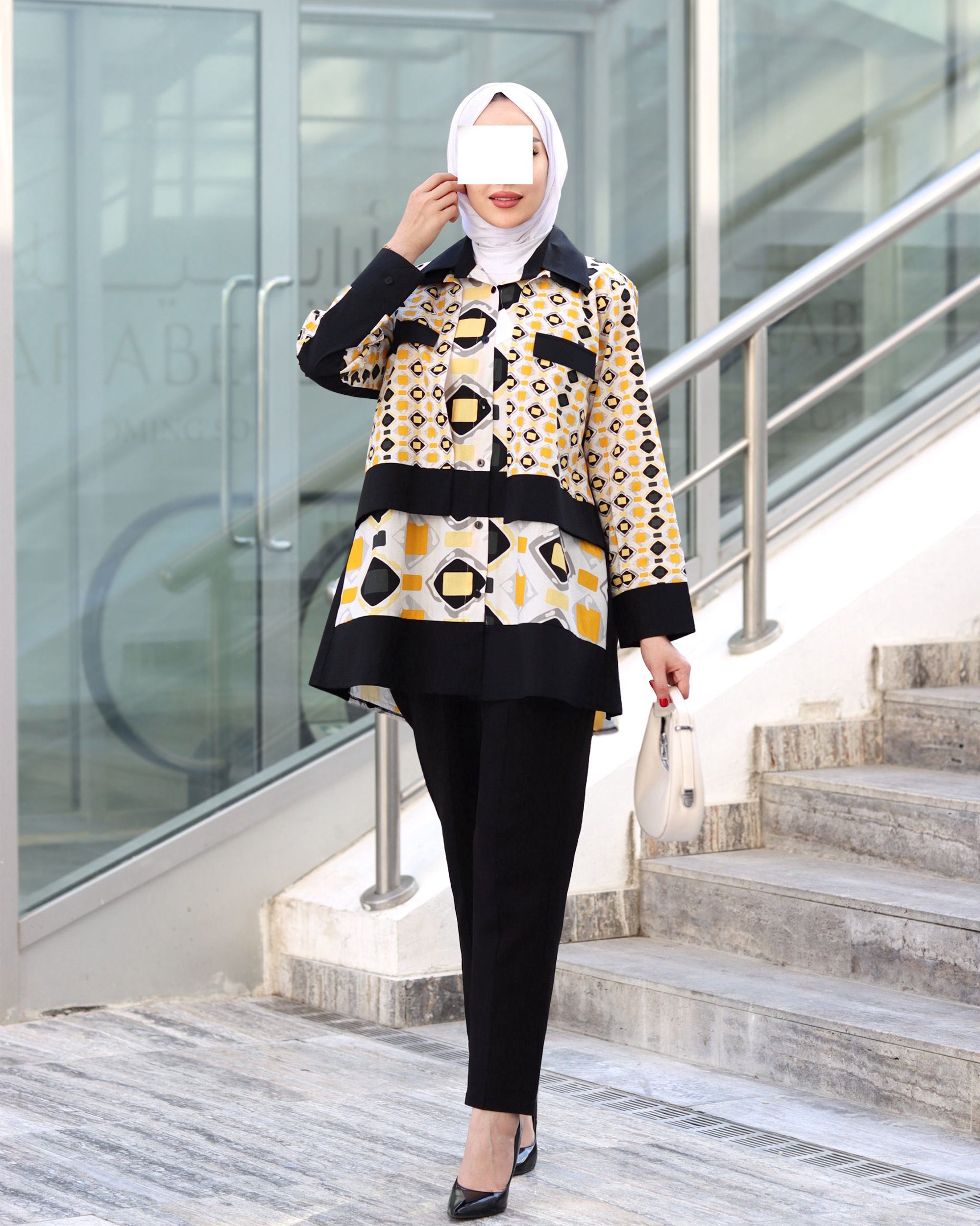 Geo Chic Poplin Shirt