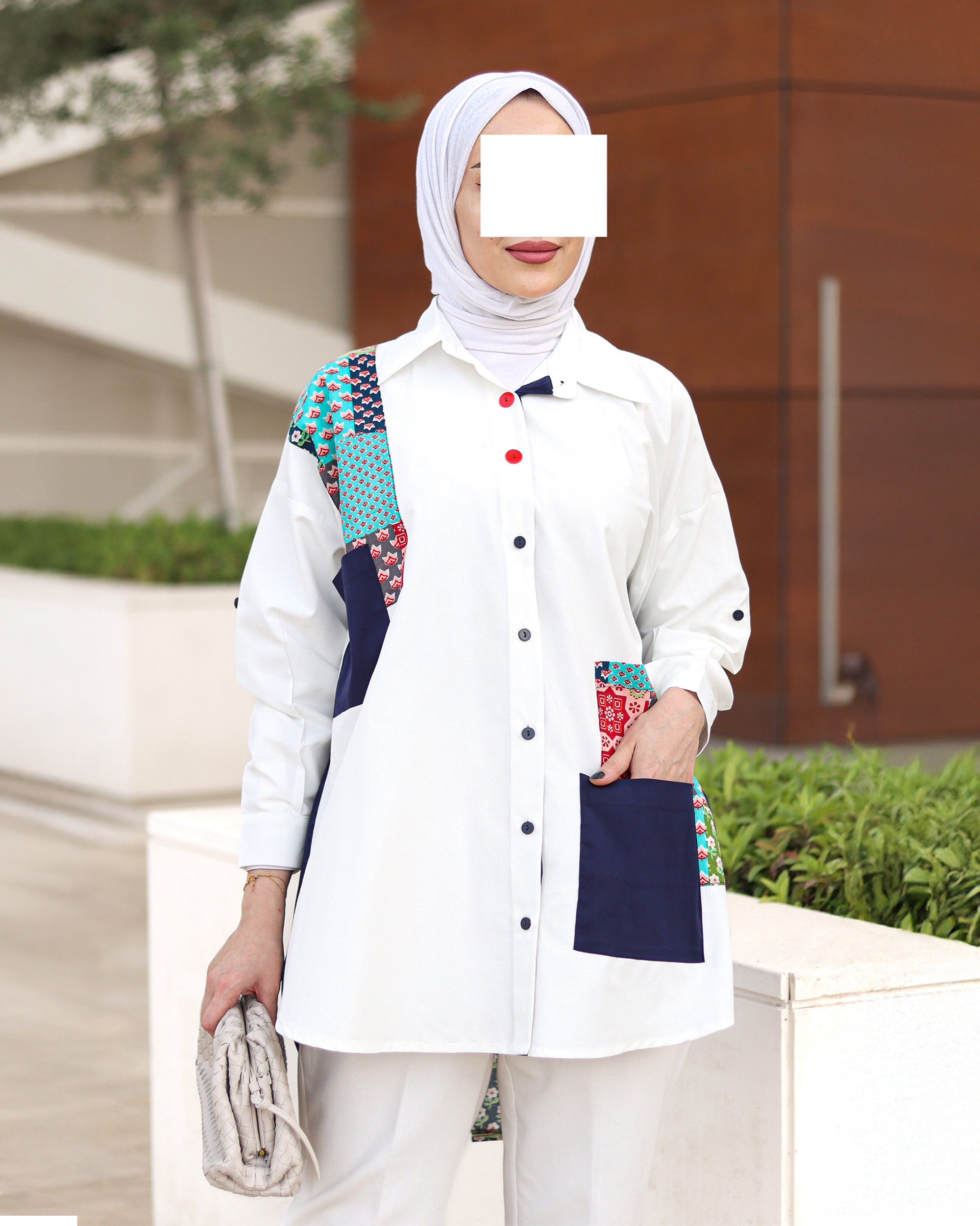 Mixed Print Poplin Shirt