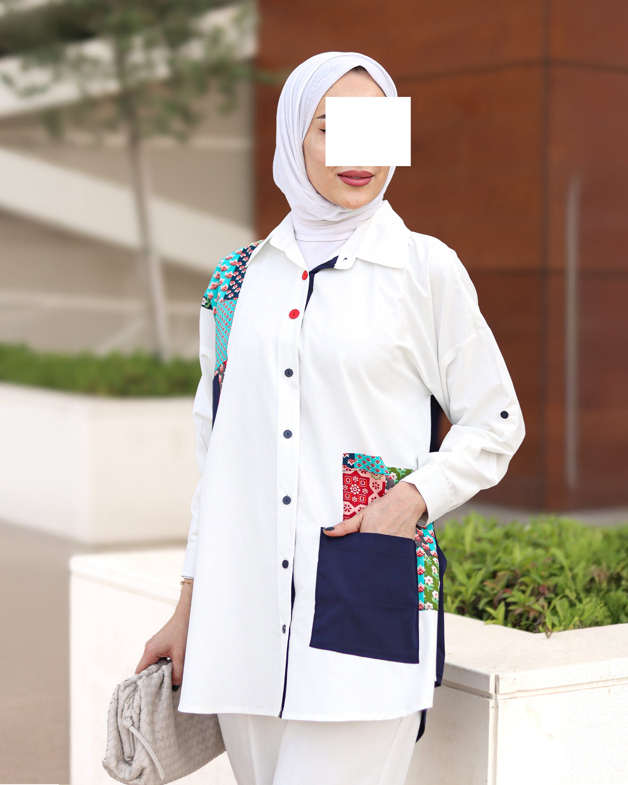 Mixed Print Poplin Shirt