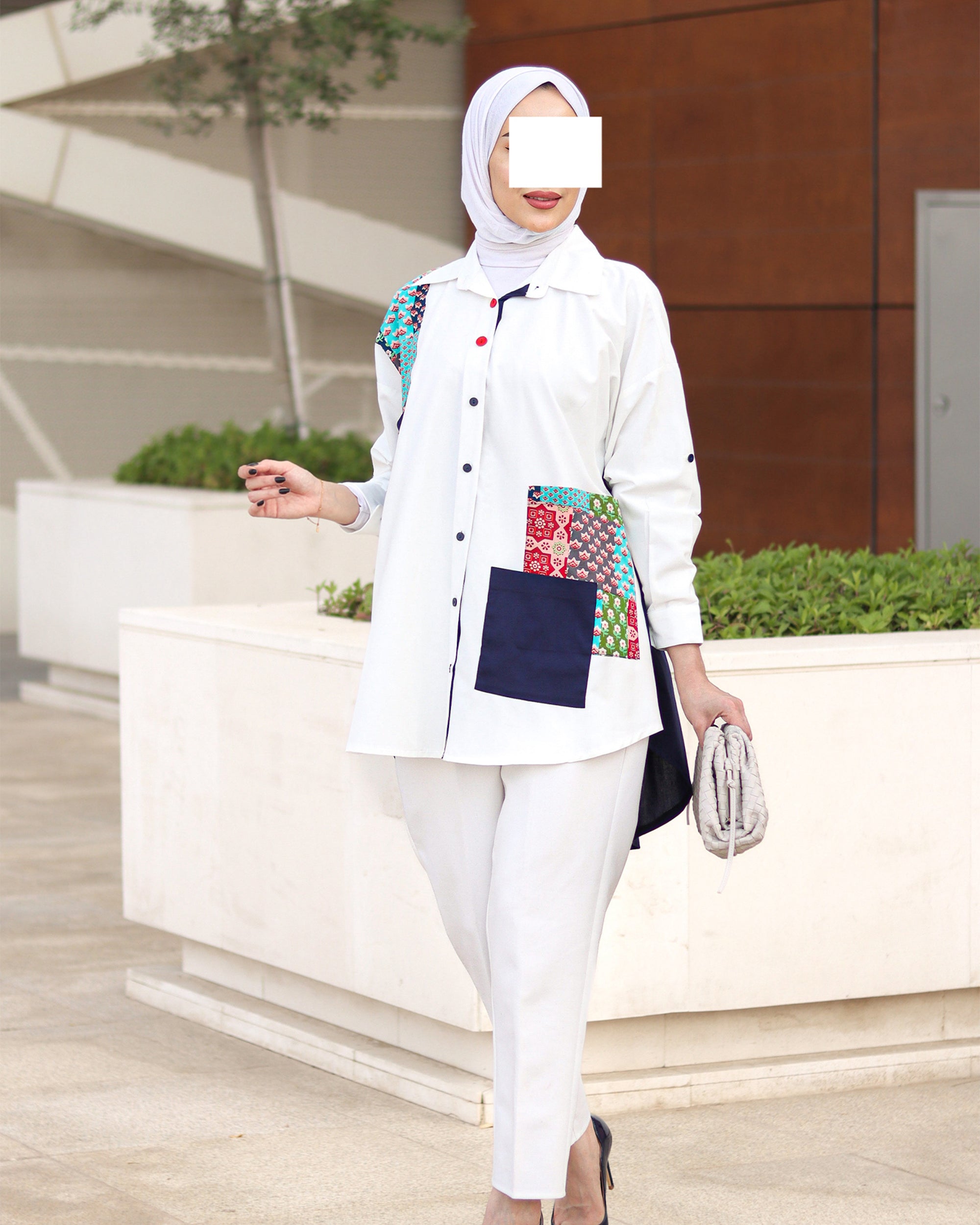 Mixed Print Poplin Shirt