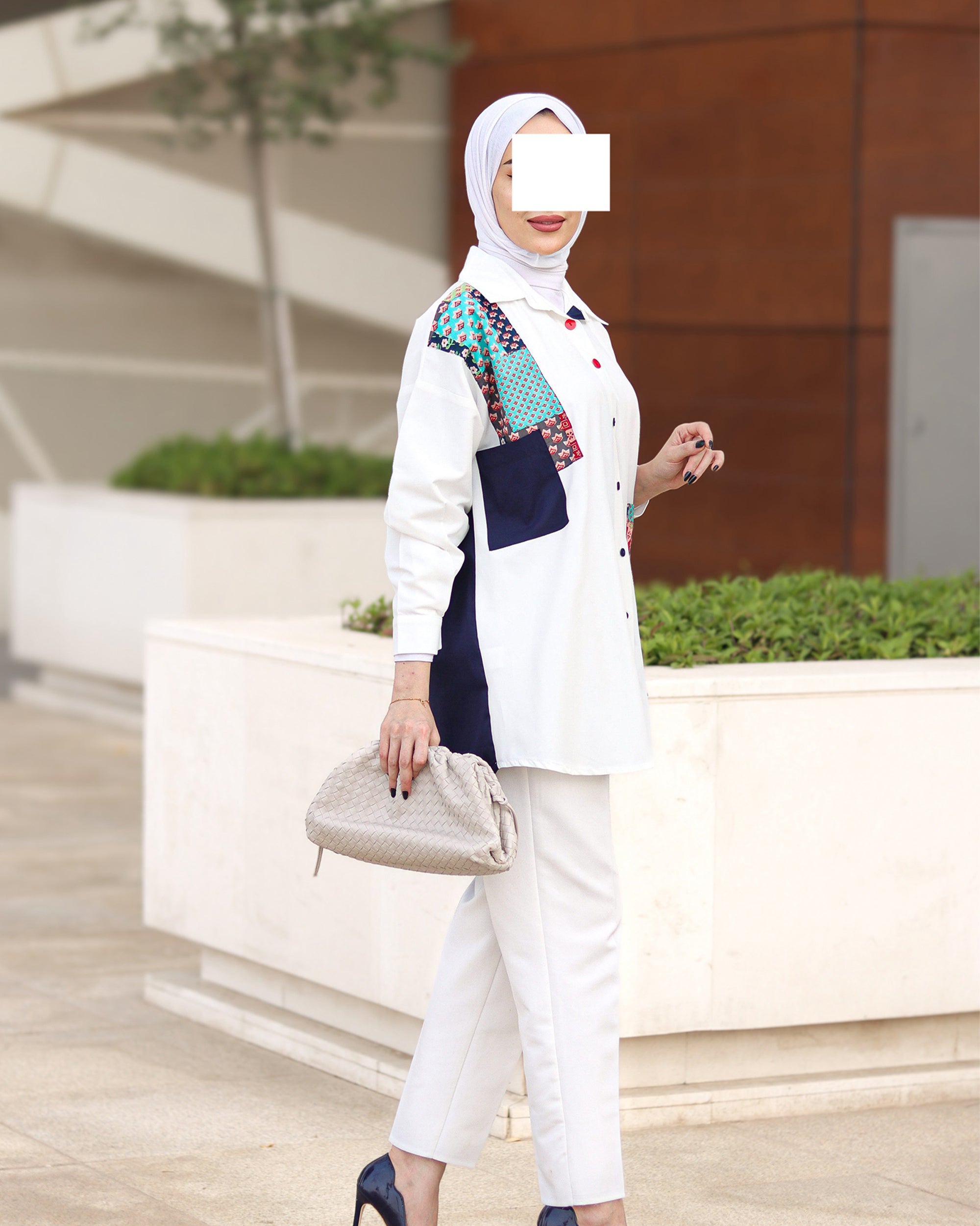 Mixed Print Poplin Shirt