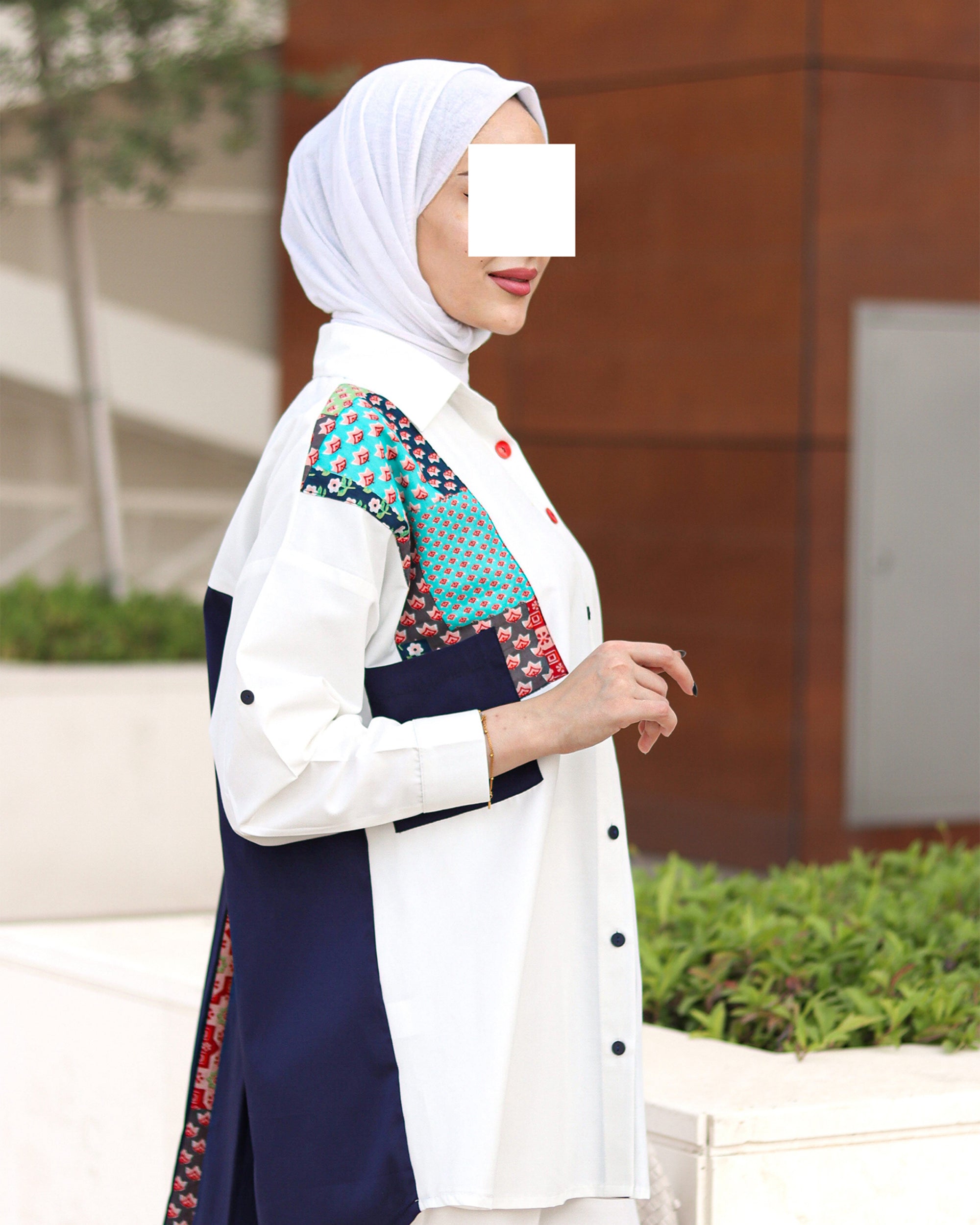 Mixed Print Poplin Shirt