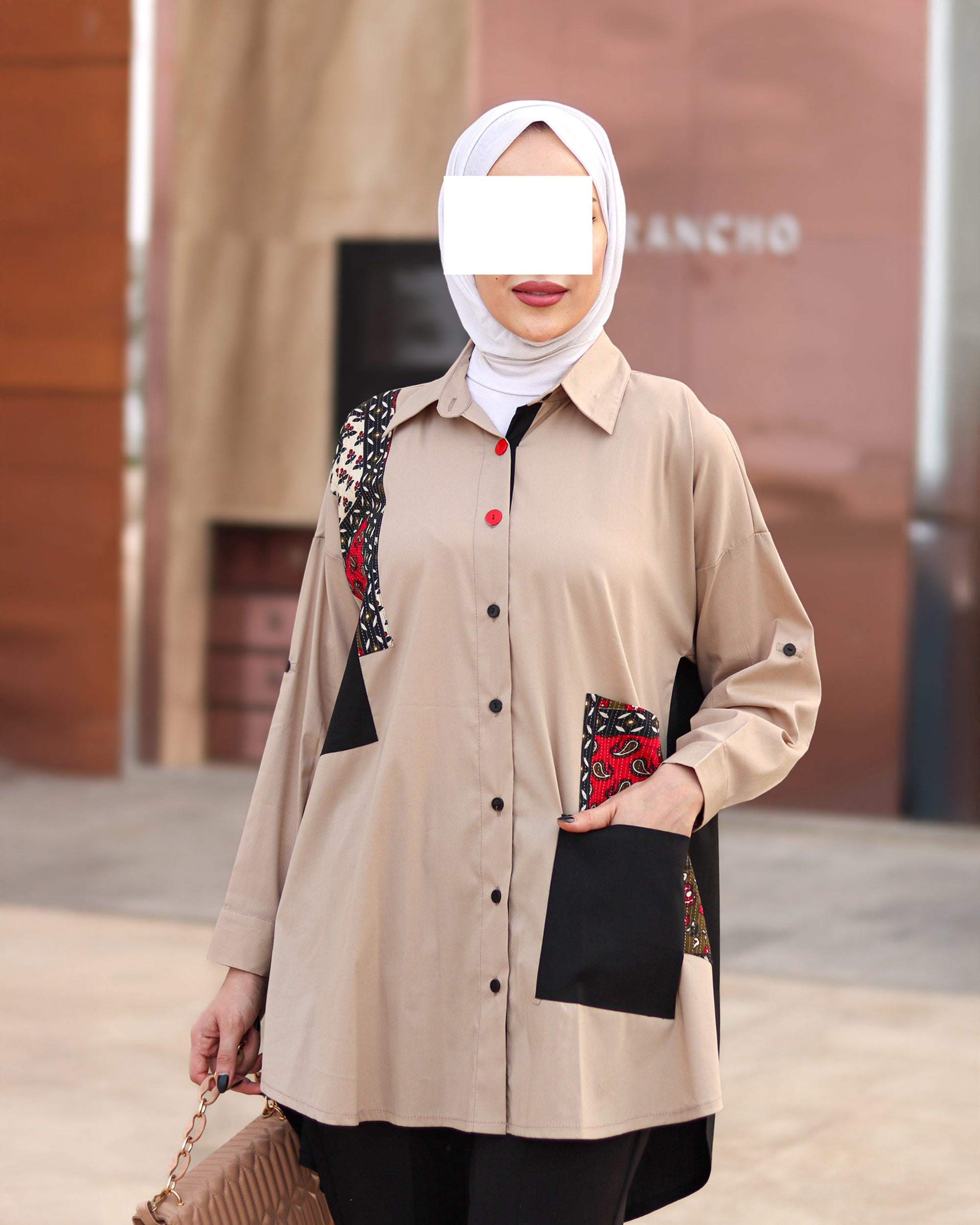 Panel Detail Poplin Shirt