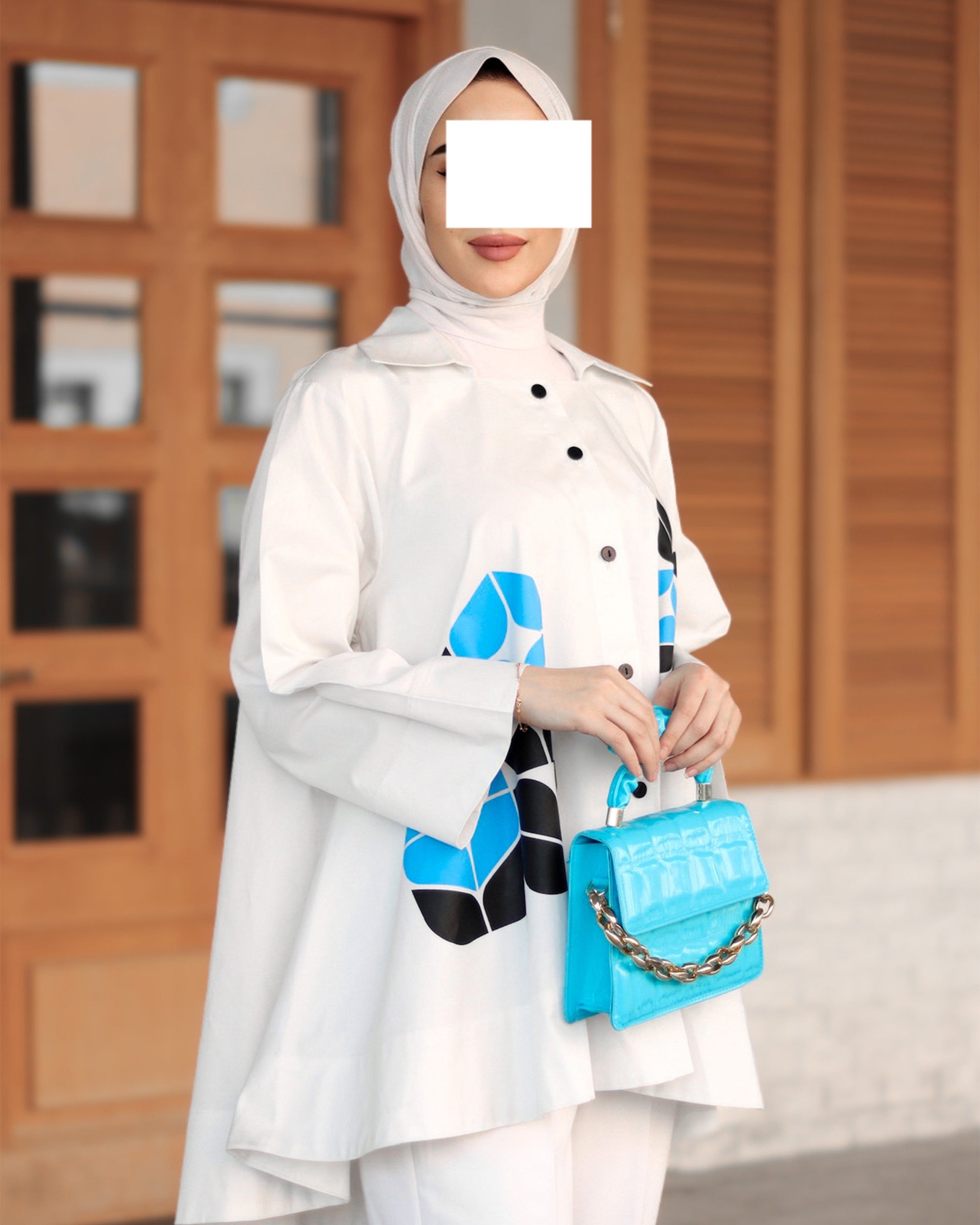 Blue Mosaic Poplin Shirt