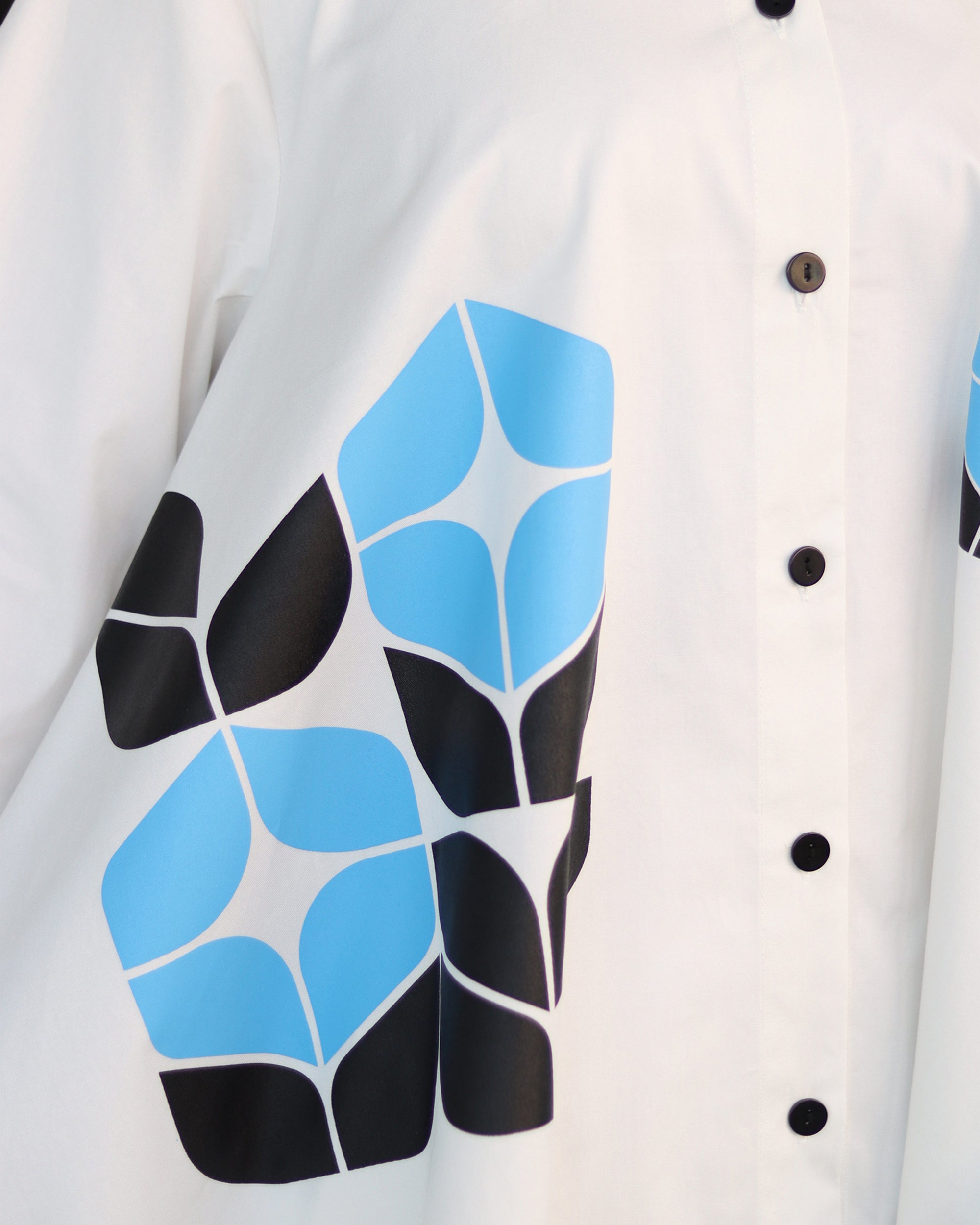 Blue Mosaic Poplin Shirt