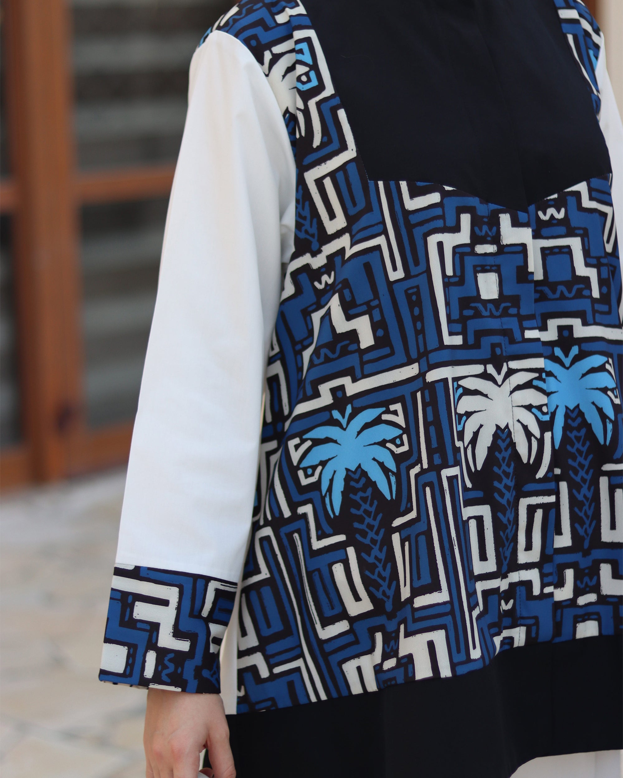 Geometric Palm Poplin Shirt