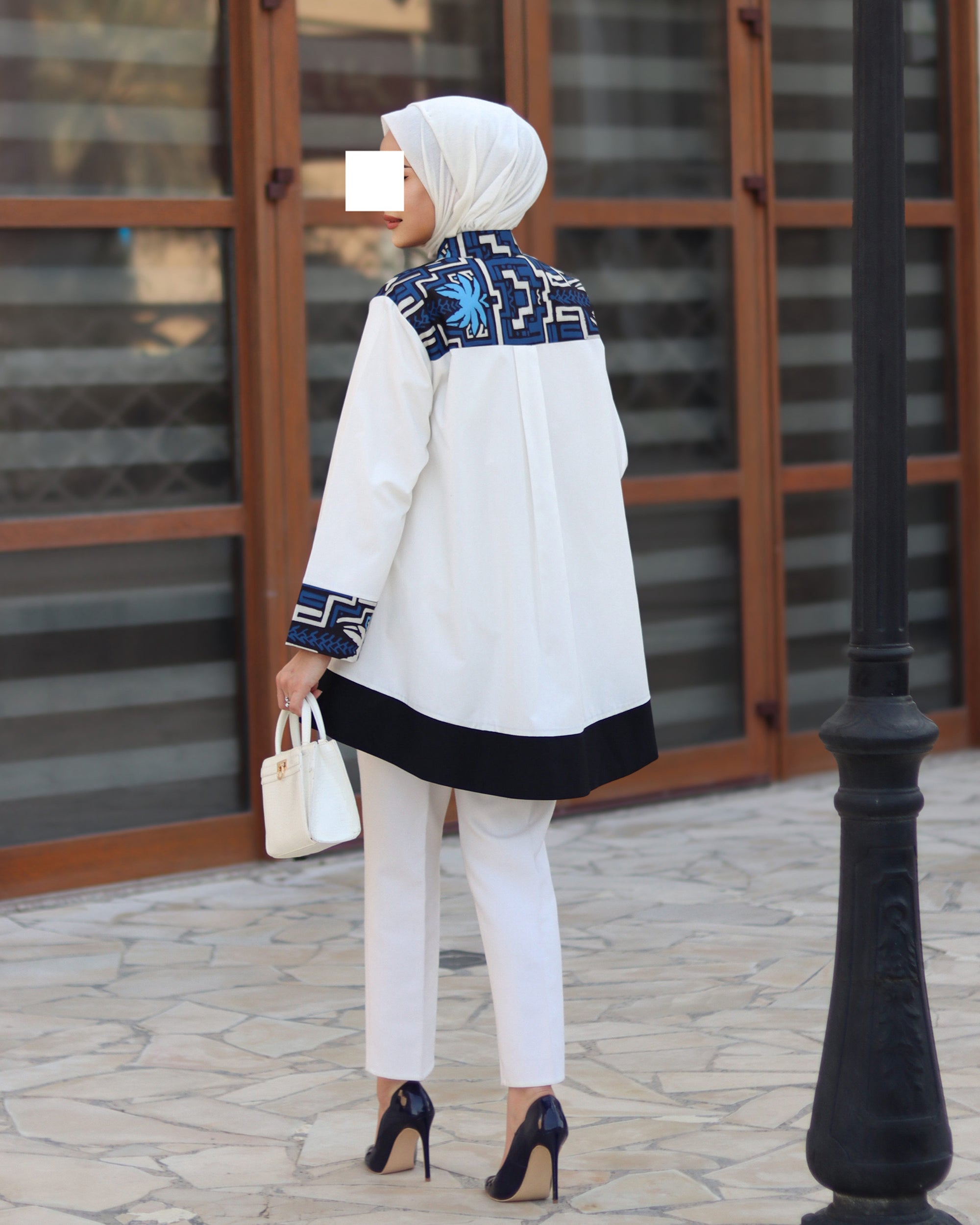 Geometric Palm Poplin Shirt