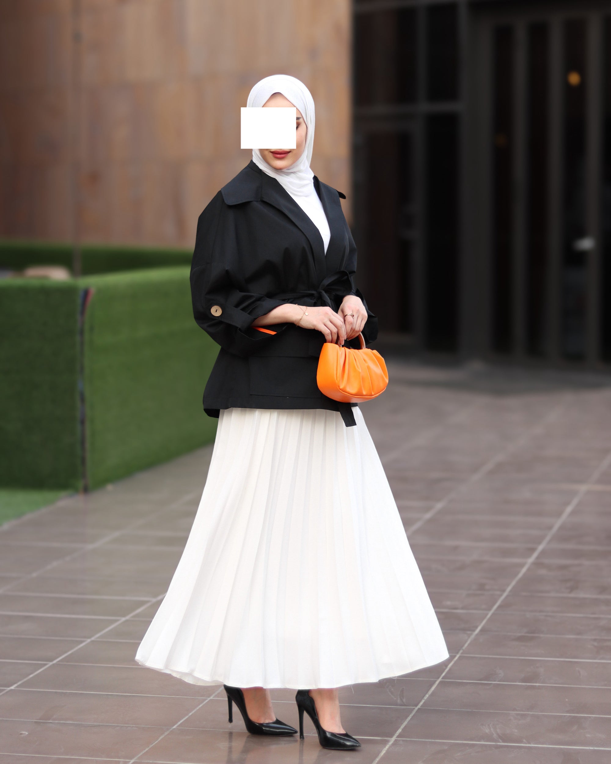 Black Belted Poplin Jacket
