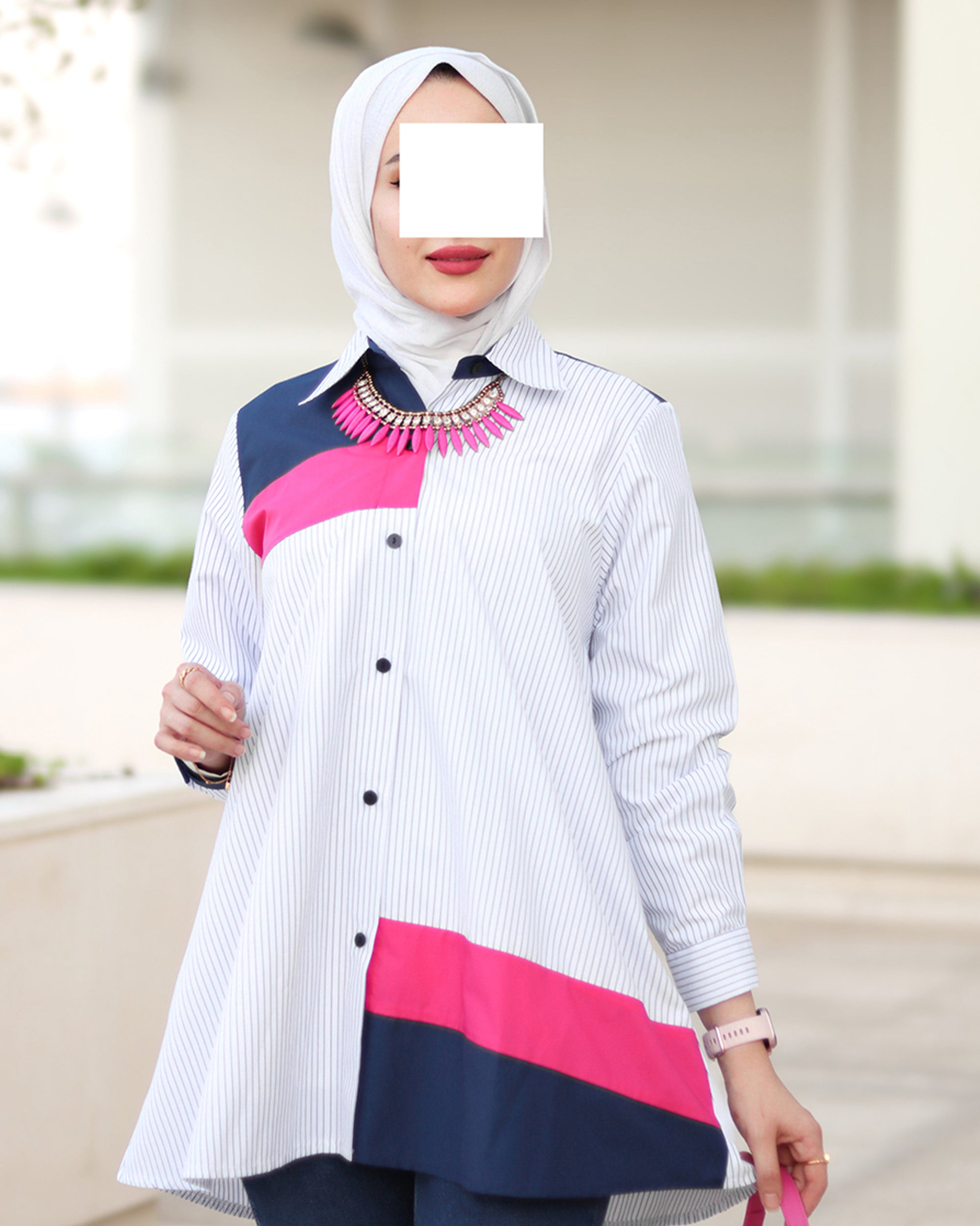 Striped Color Block Shirt
