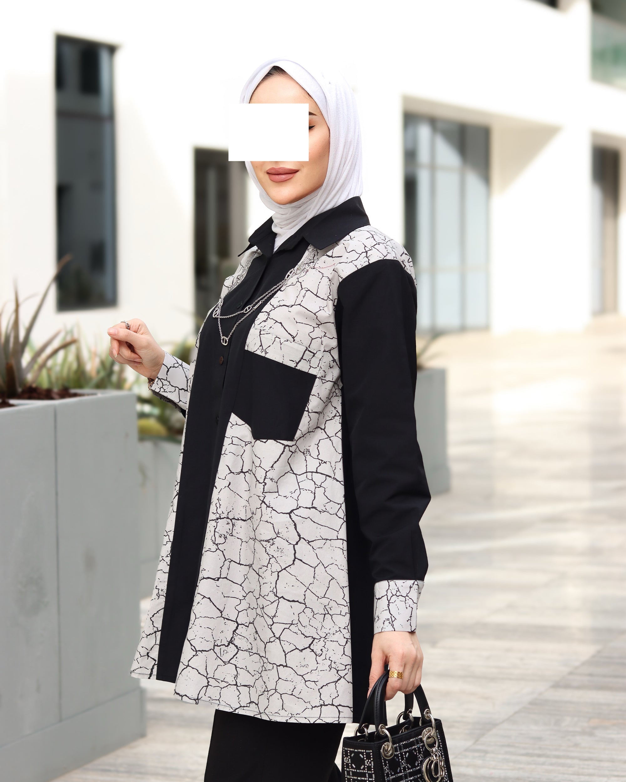 Black & White Poplin Shirt