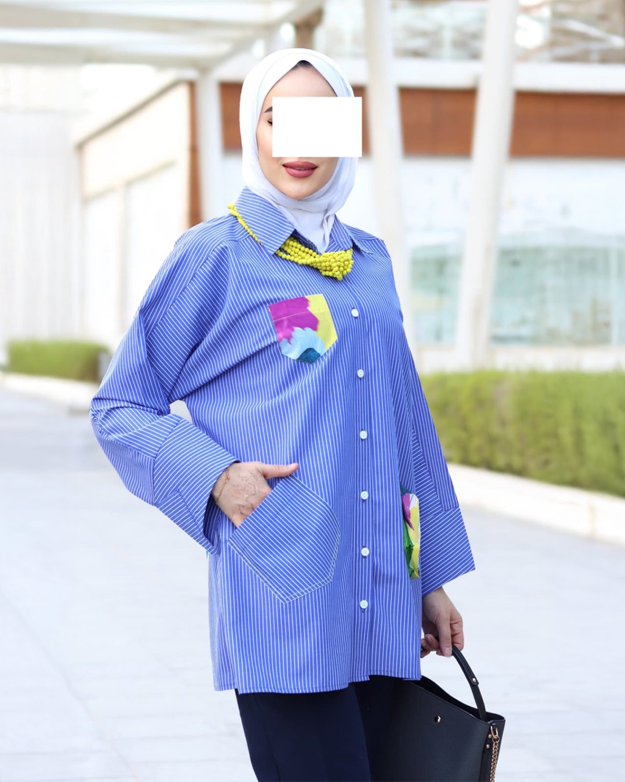 قميص بوبلين مخطط