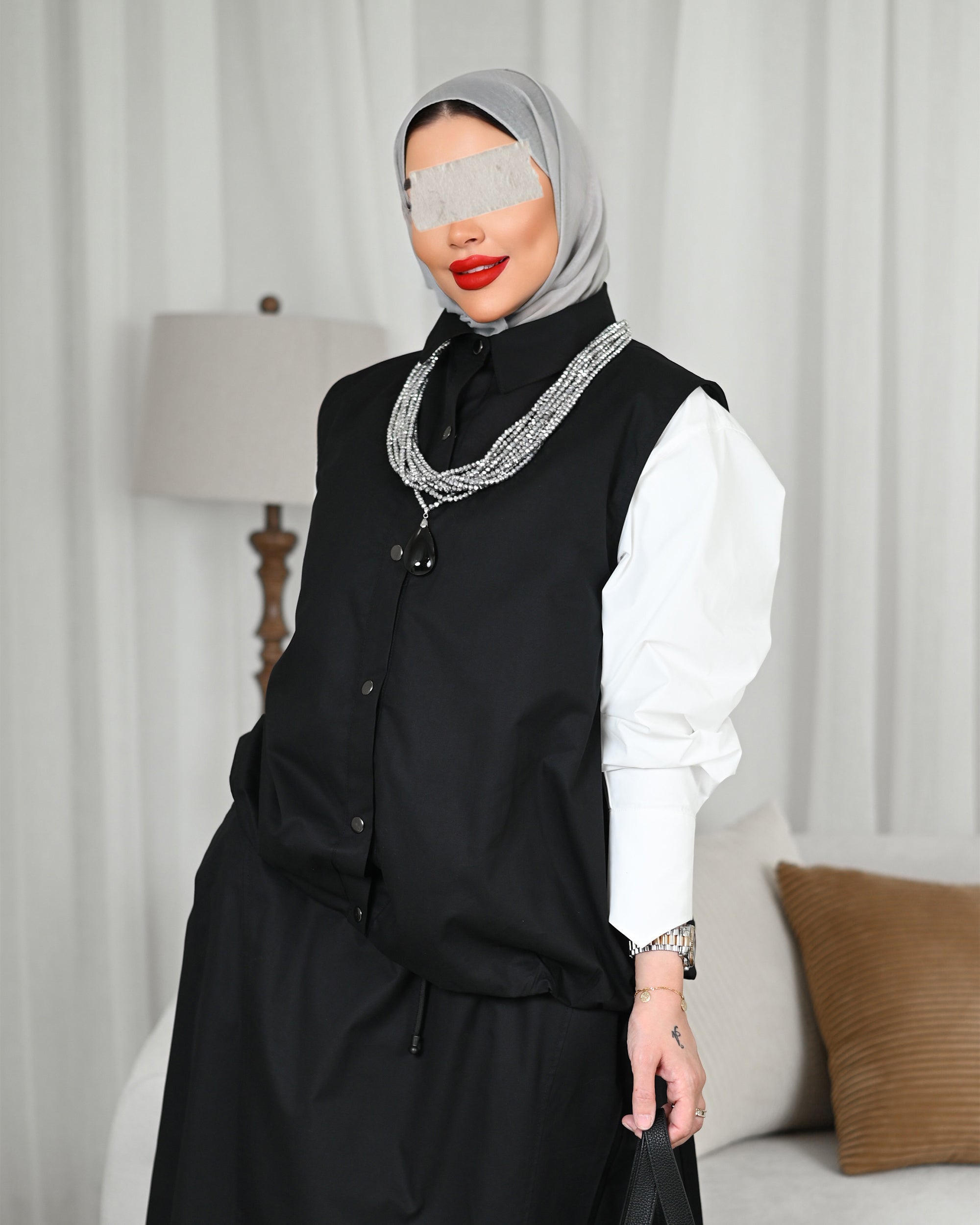 Classic Black Gabardine Vest