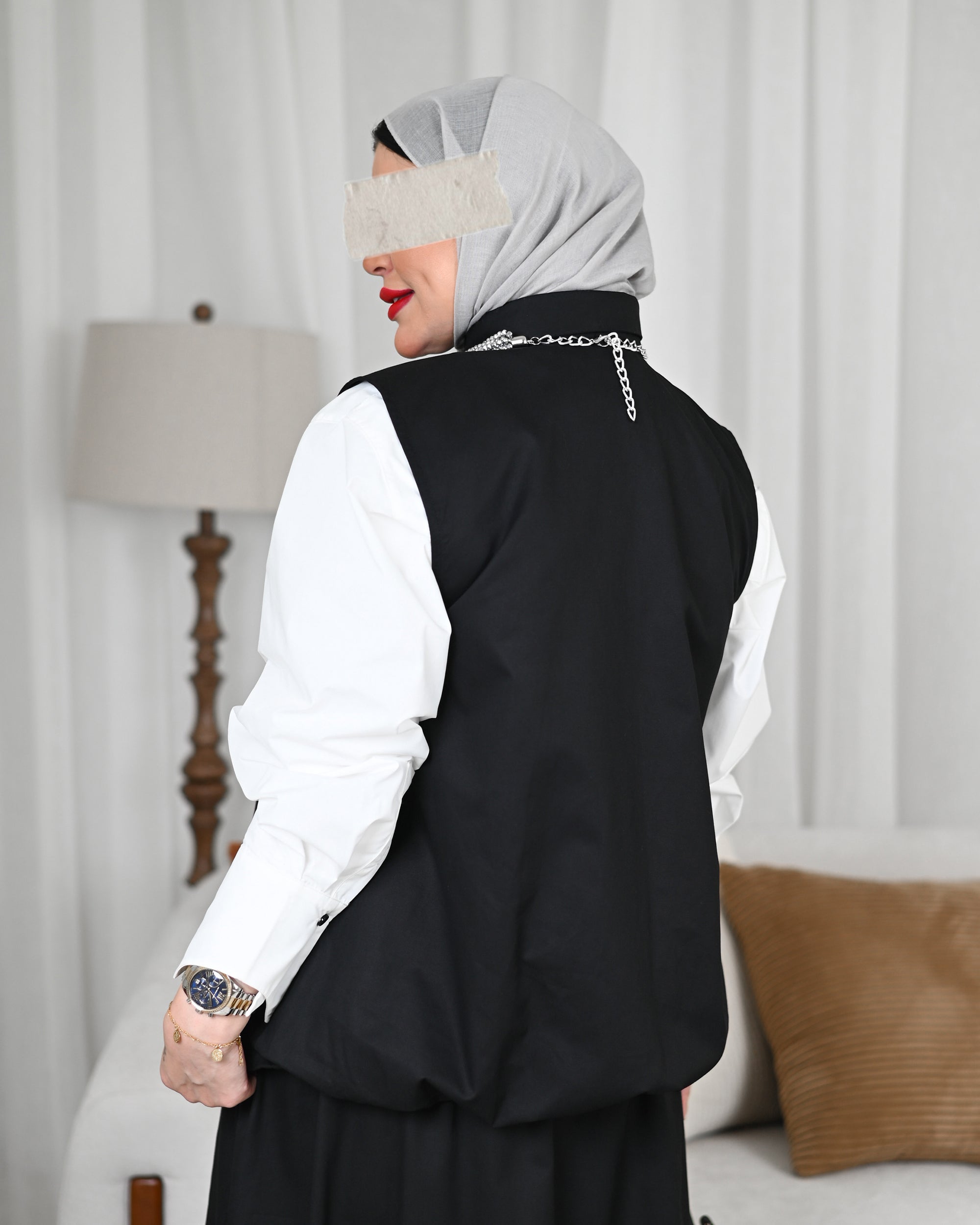 Classic Black Gabardine Vest