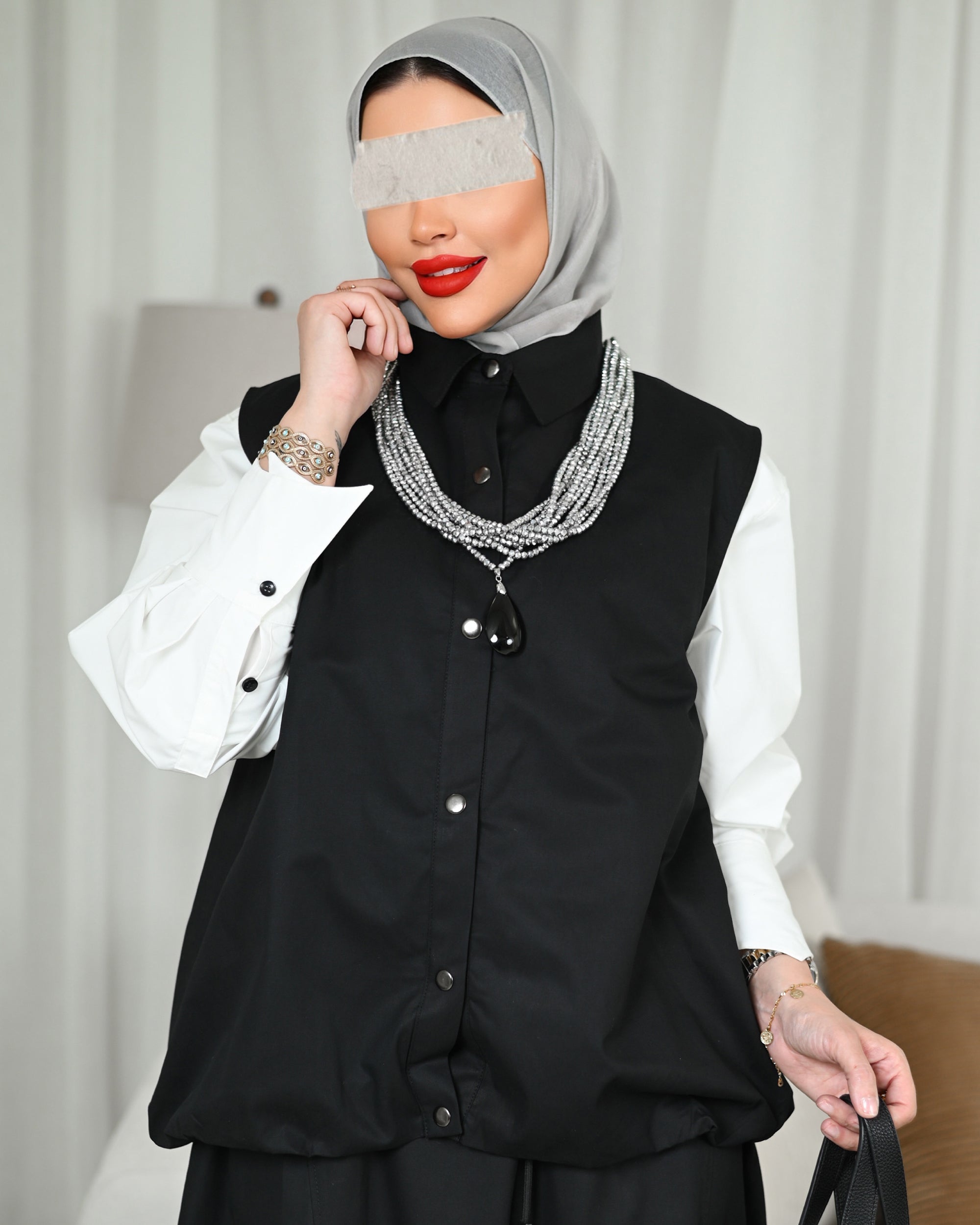 Classic Black Gabardine Vest