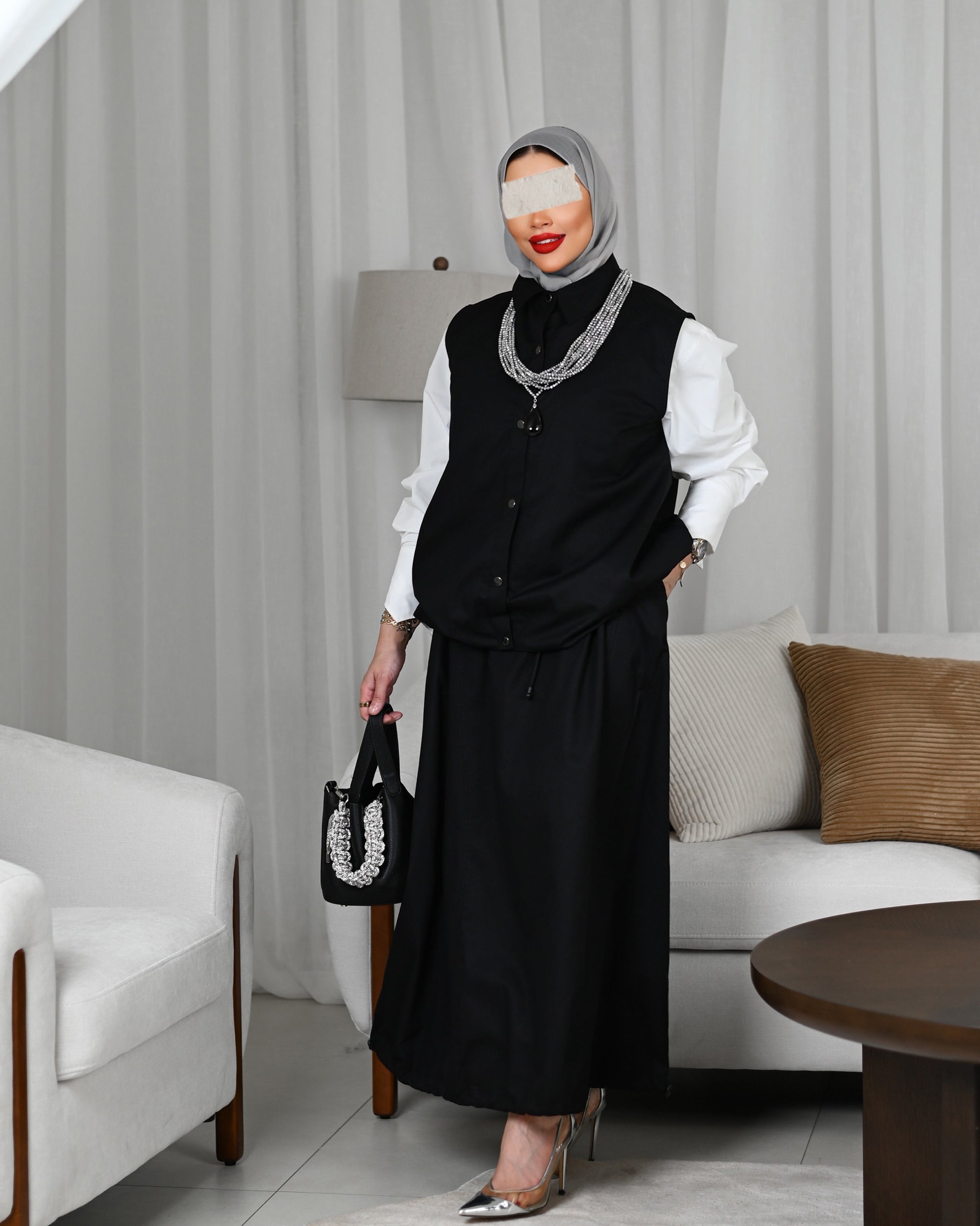Classic Black Gabardine Vest