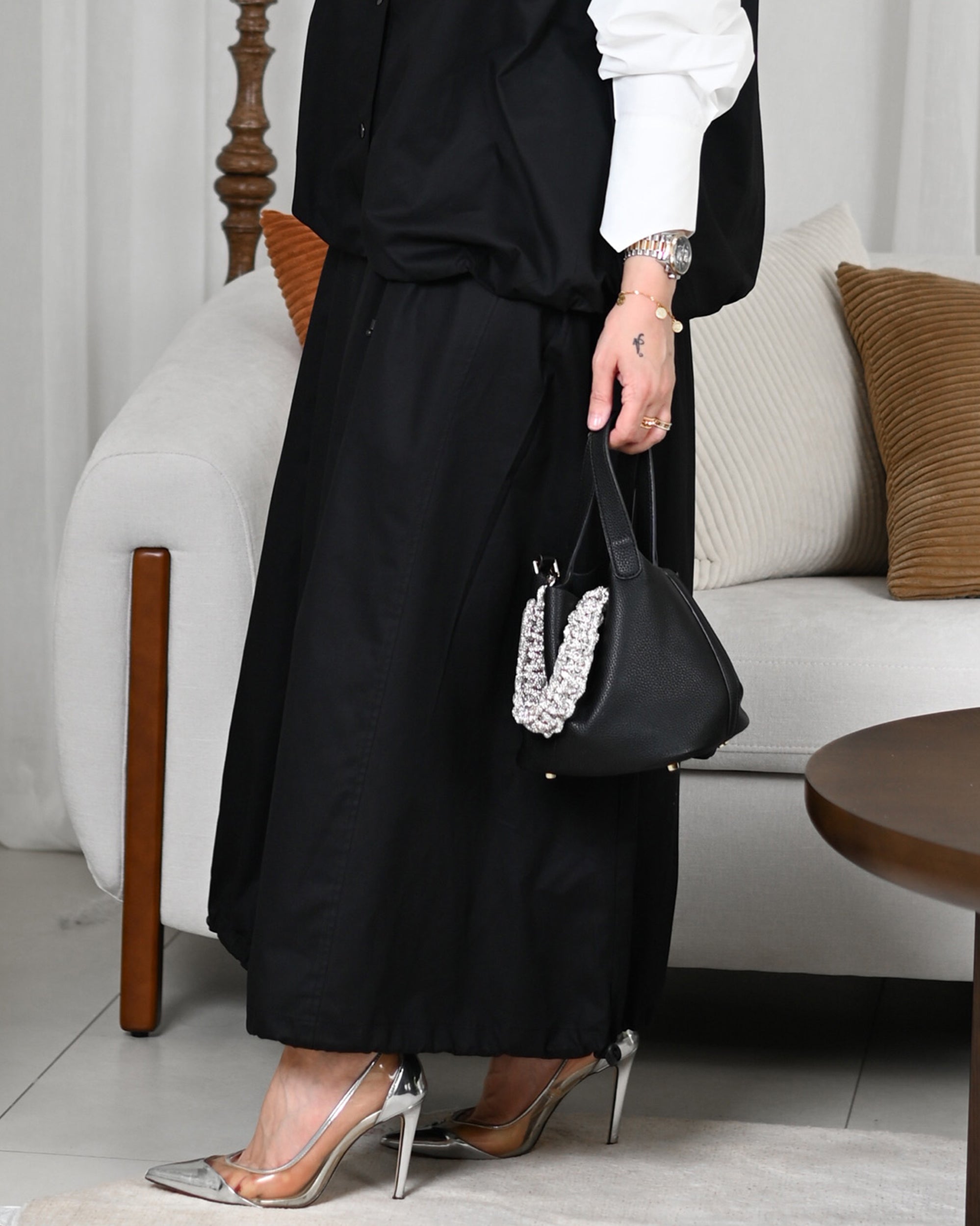 Black Gabardine Skirt