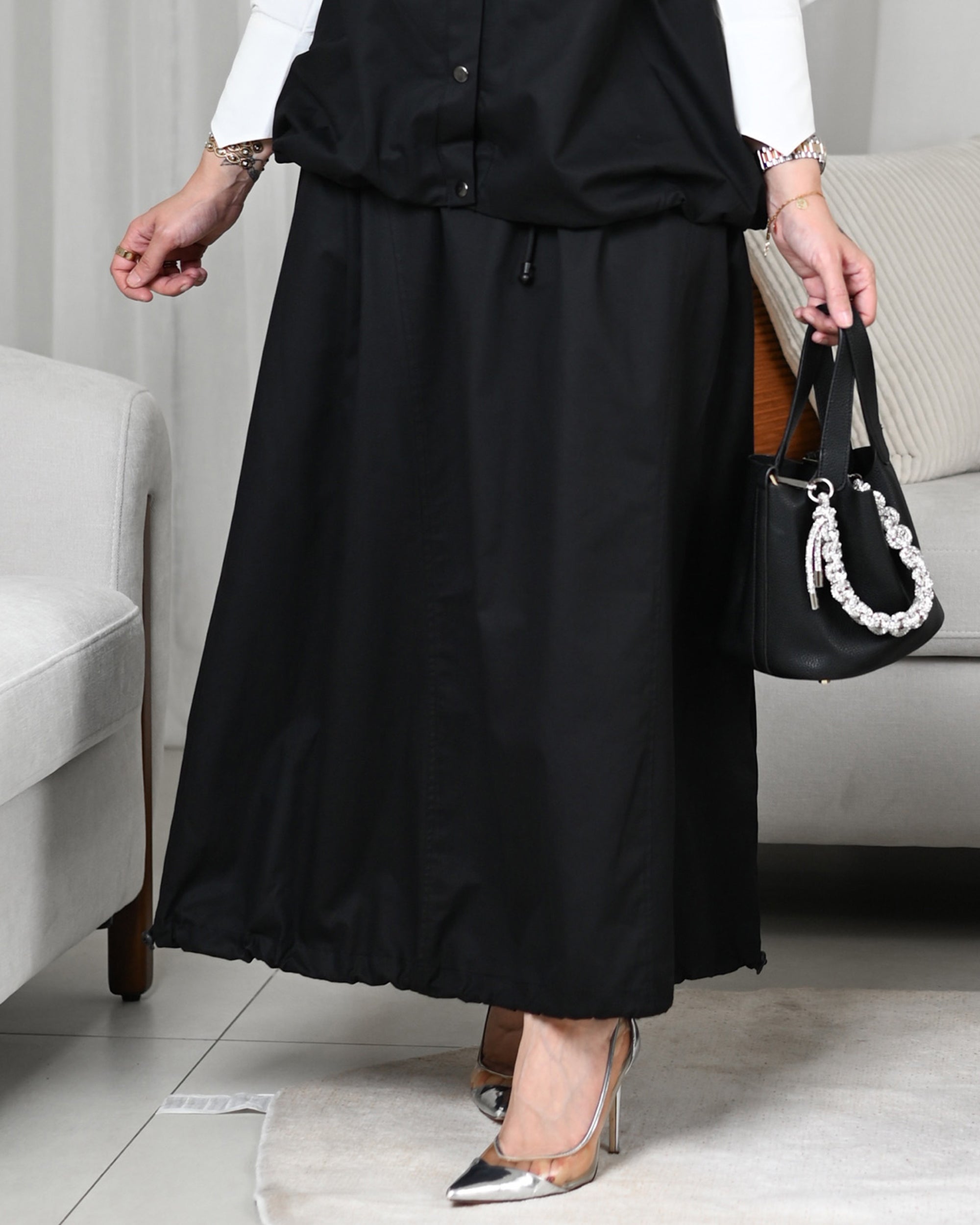 Black Gabardine Skirt