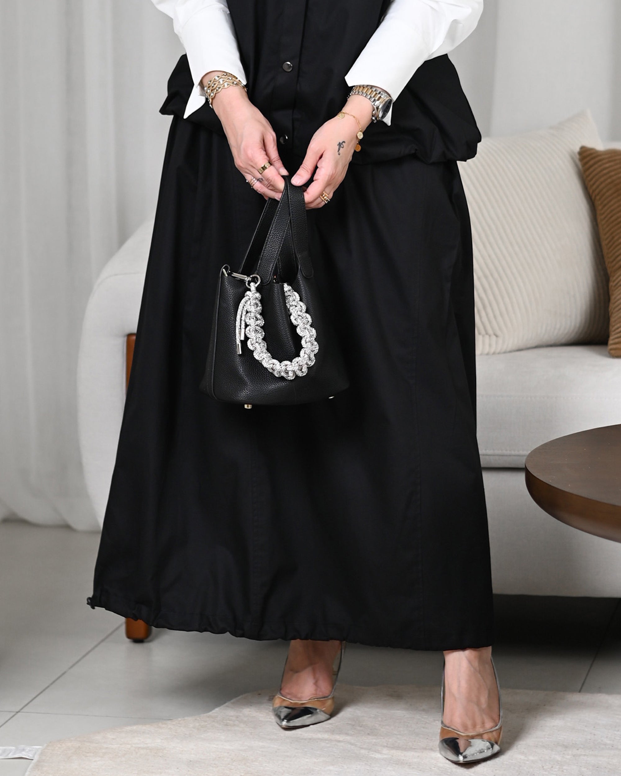 Black Gabardine Skirt
