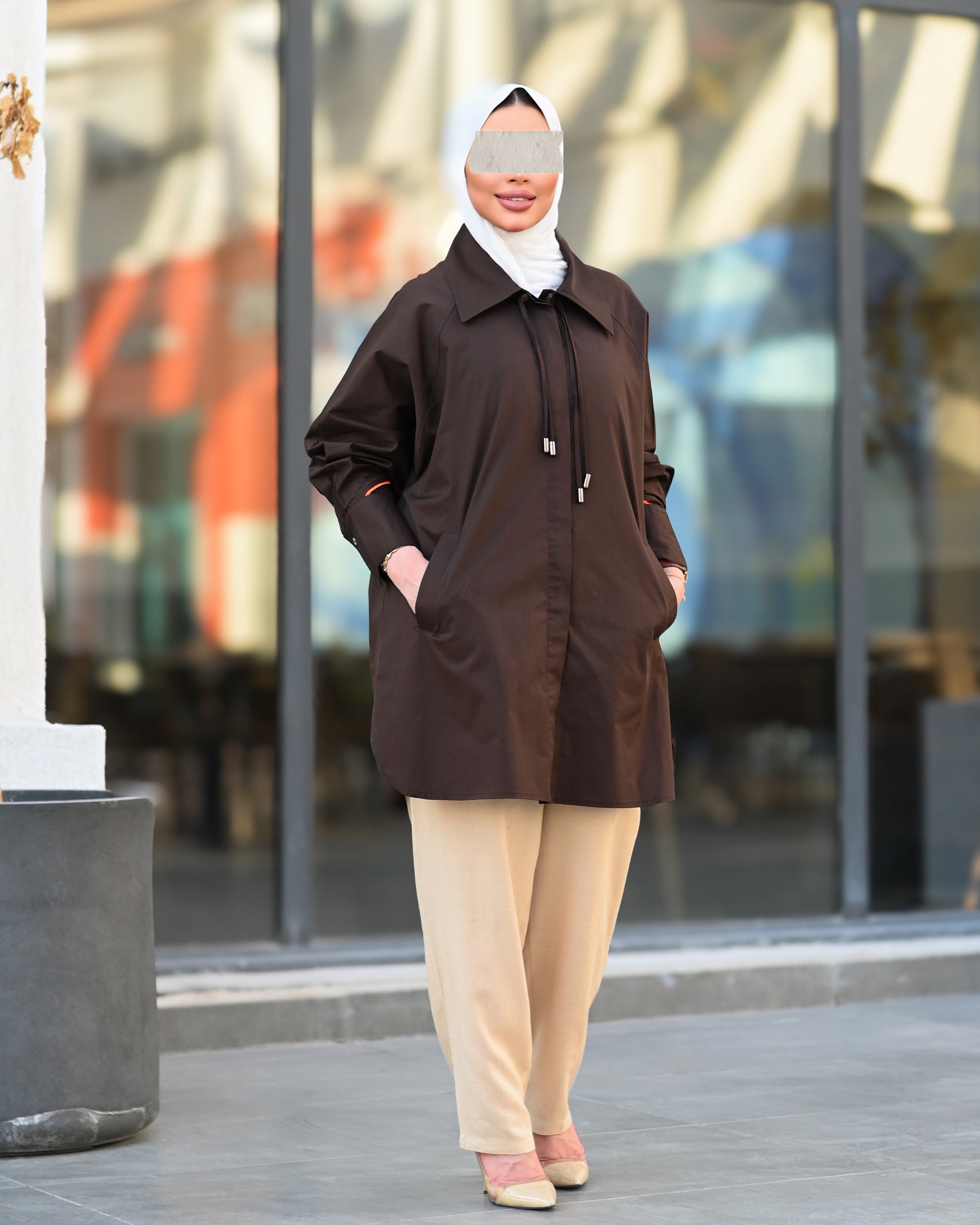 Brown Poplin Shirt