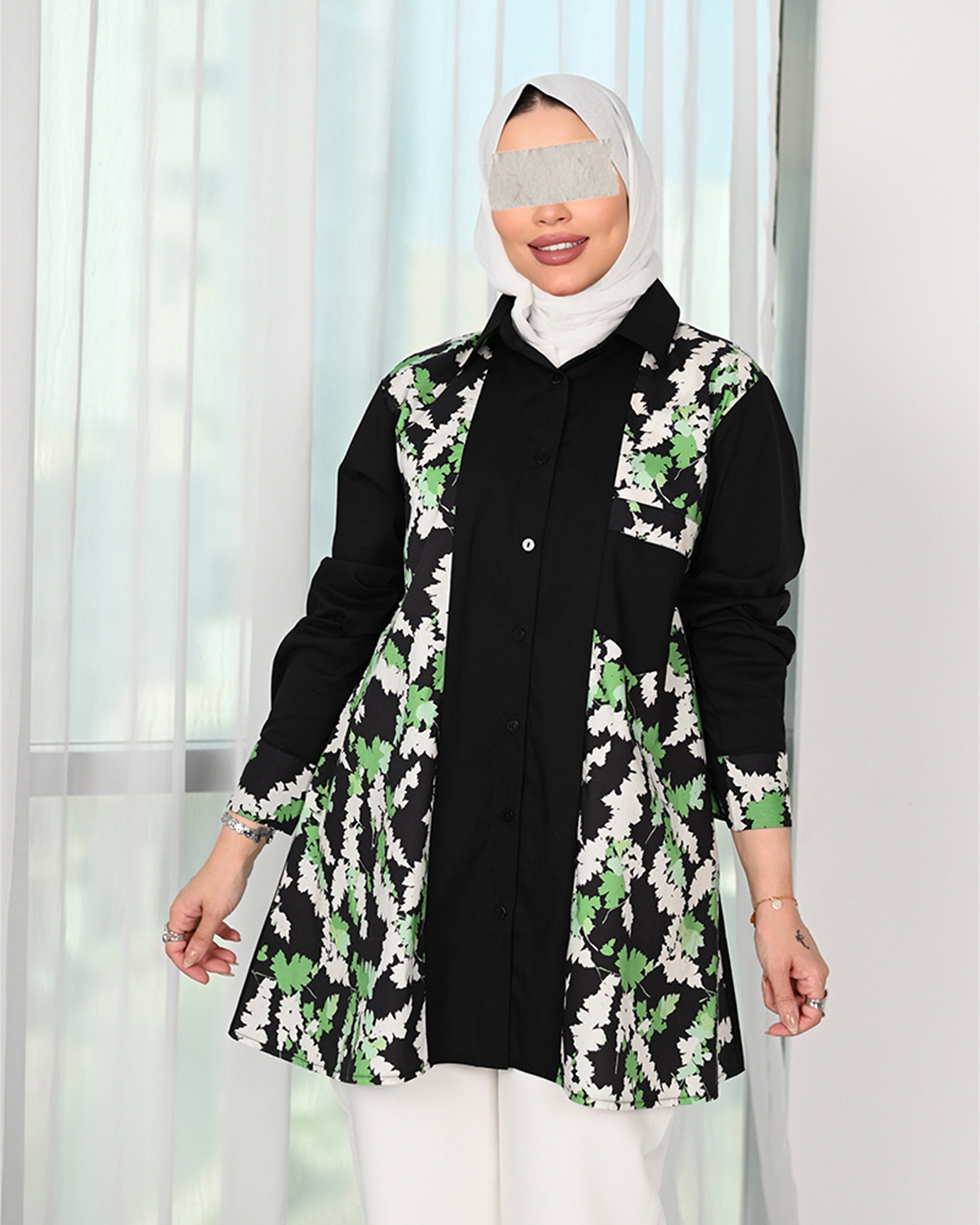 Green Noir Patterned Shirt