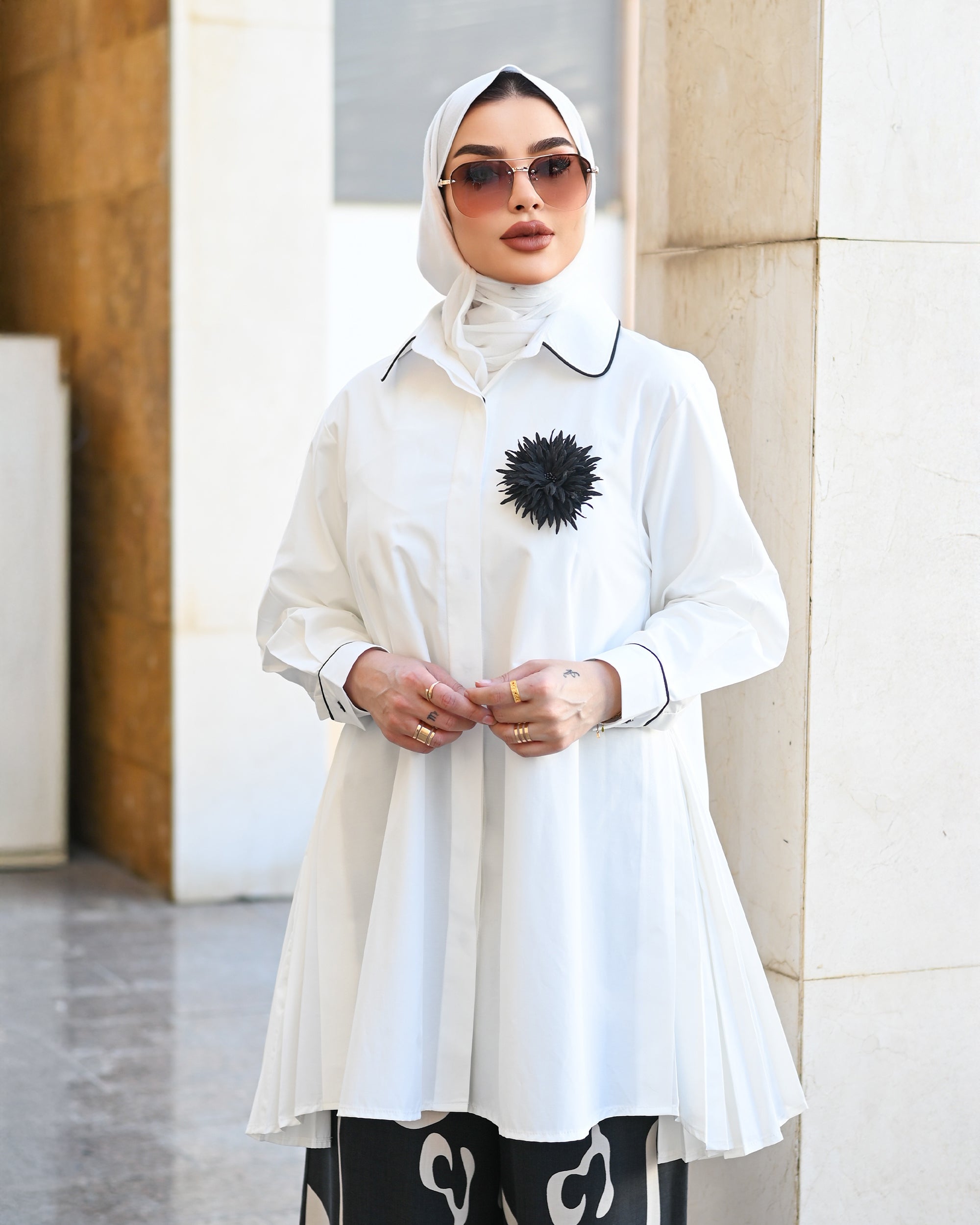 Structured Poplin Shirt – White