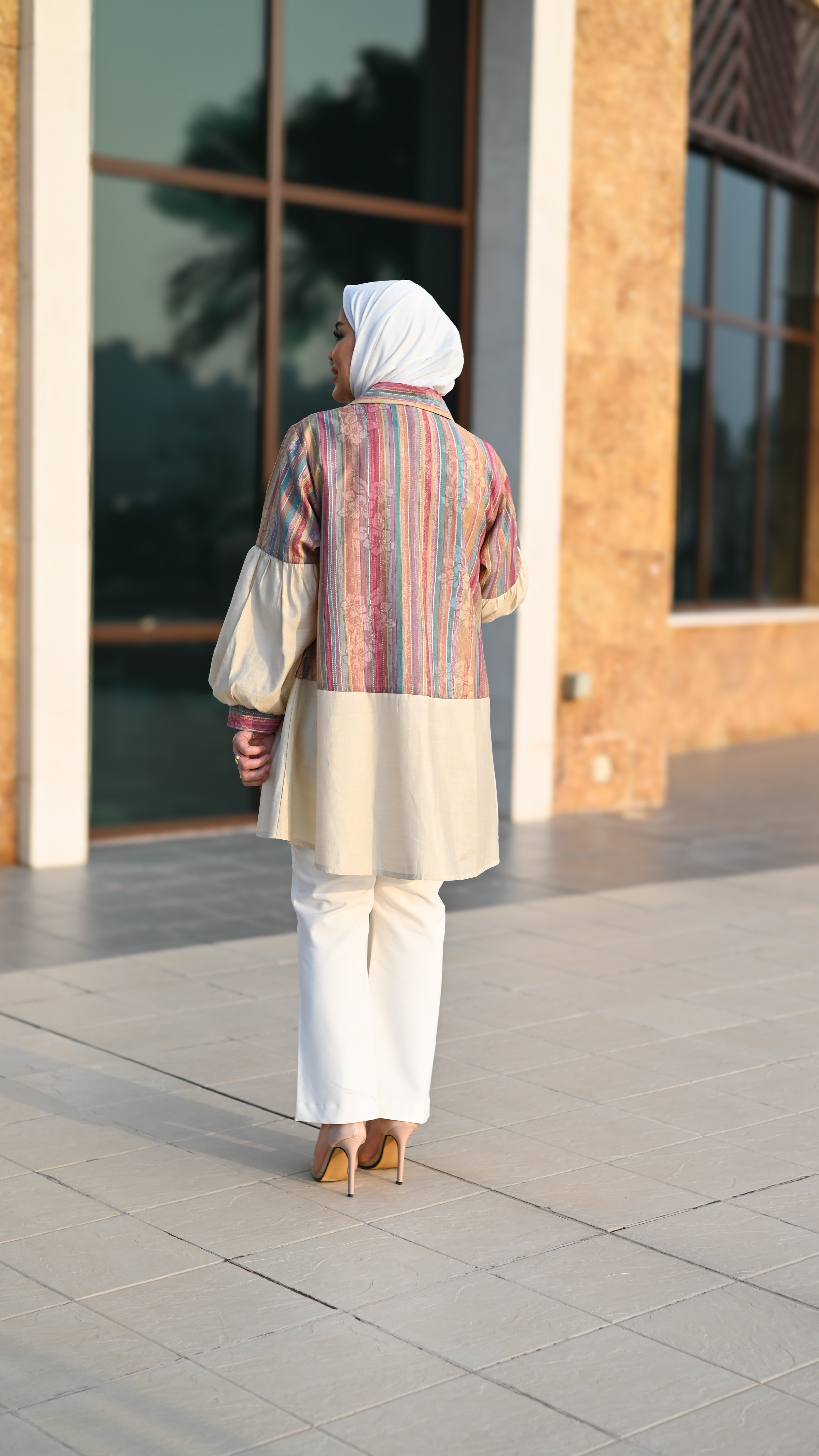 Striped Linen Shirt – Beige