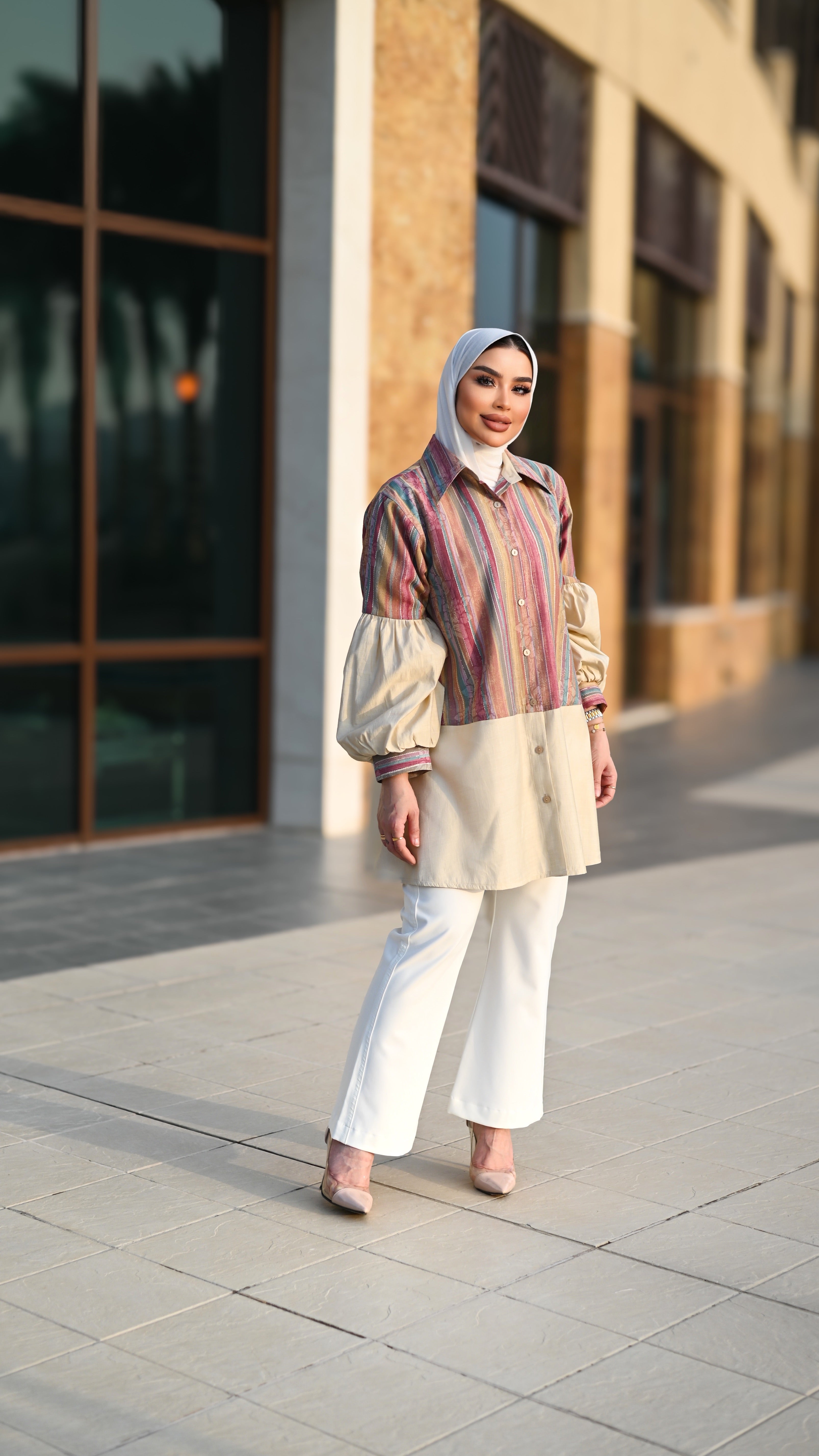 Striped Linen Shirt – Beige