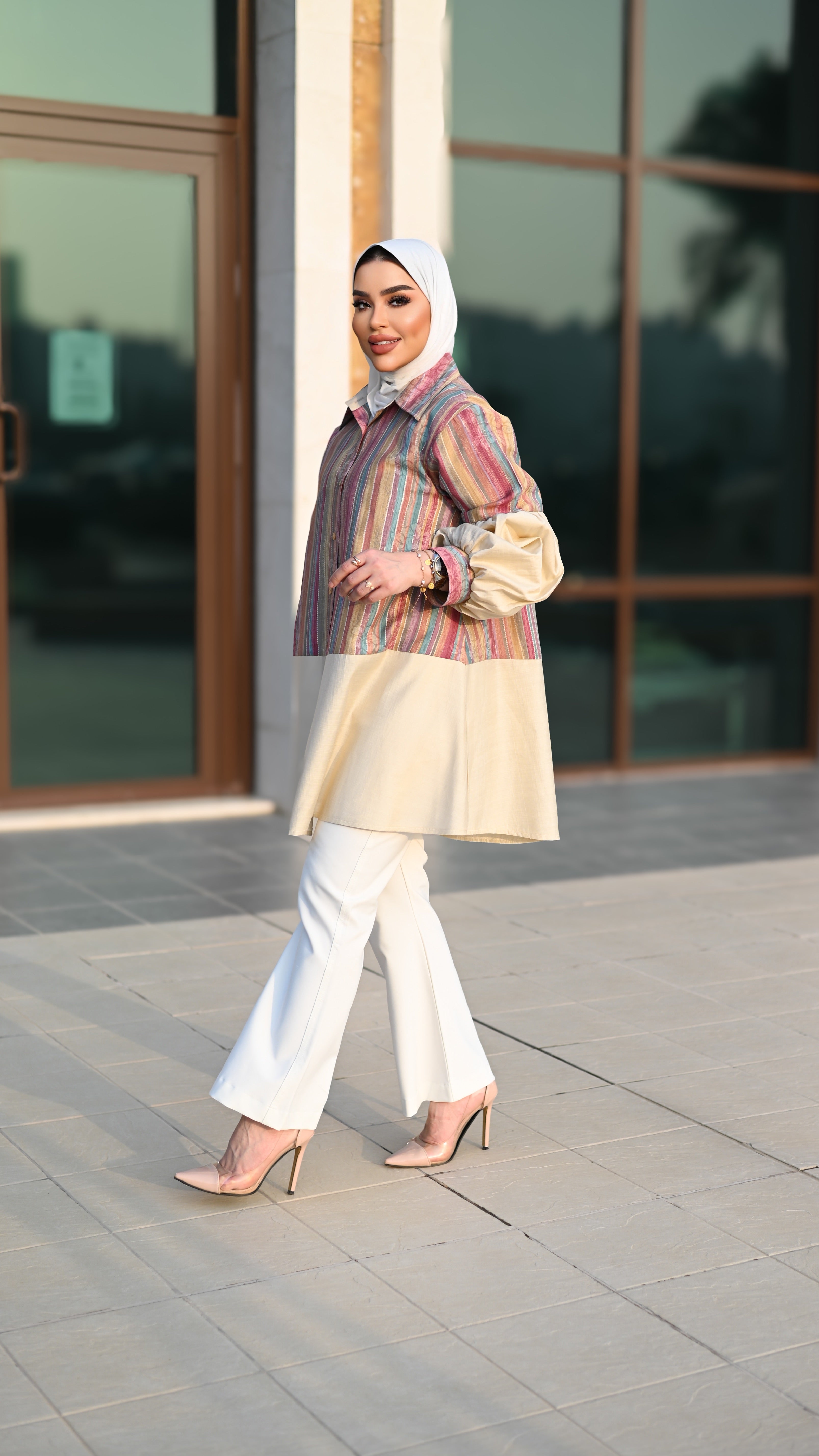 Striped Linen Shirt – Beige