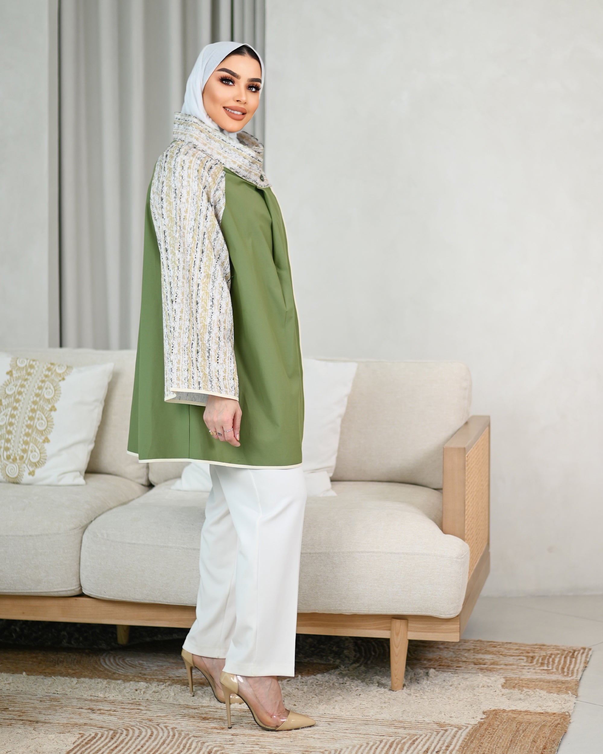 Contrast Poplin Shirt – Green
