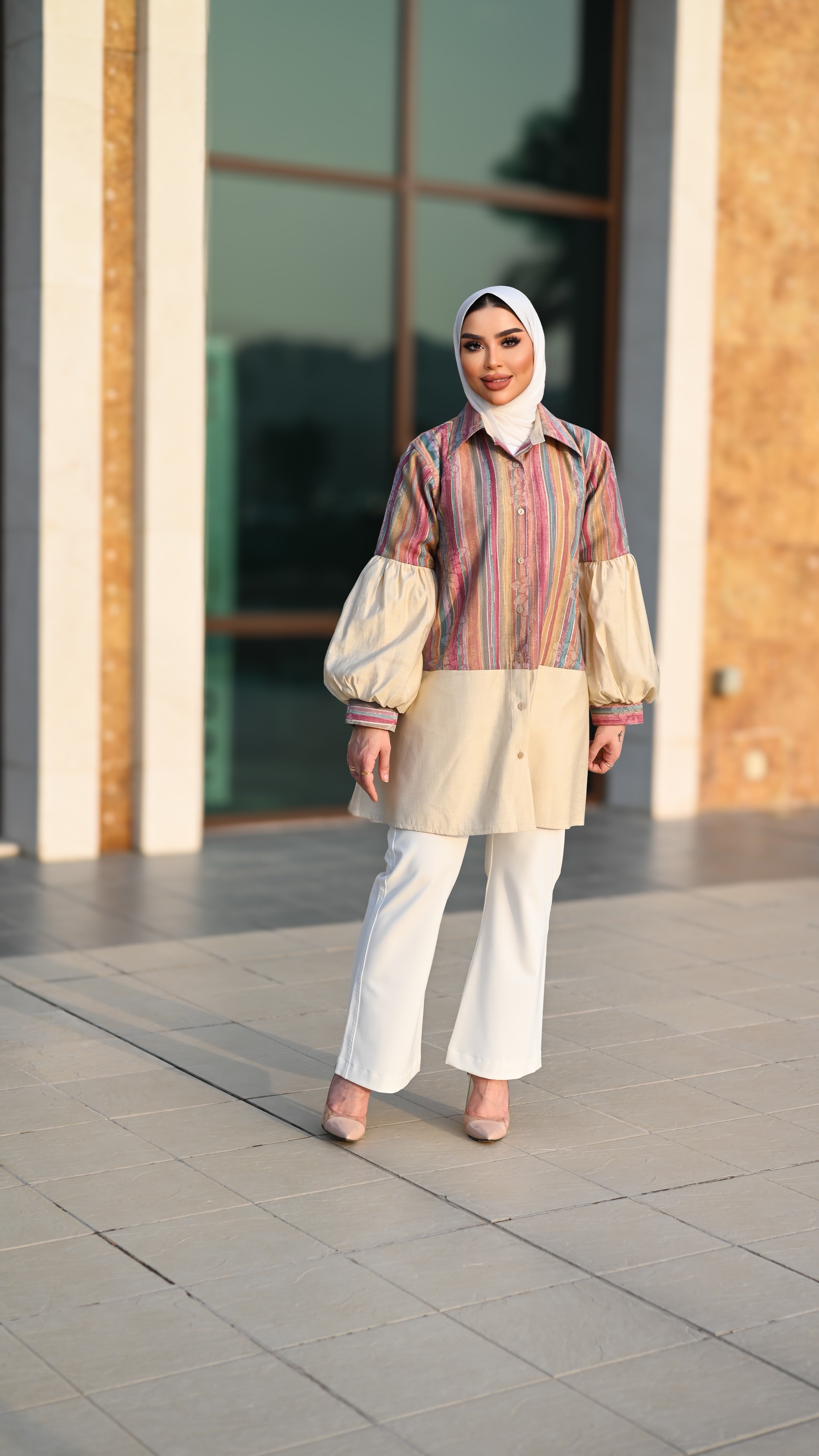 Striped Linen Shirt – Beige