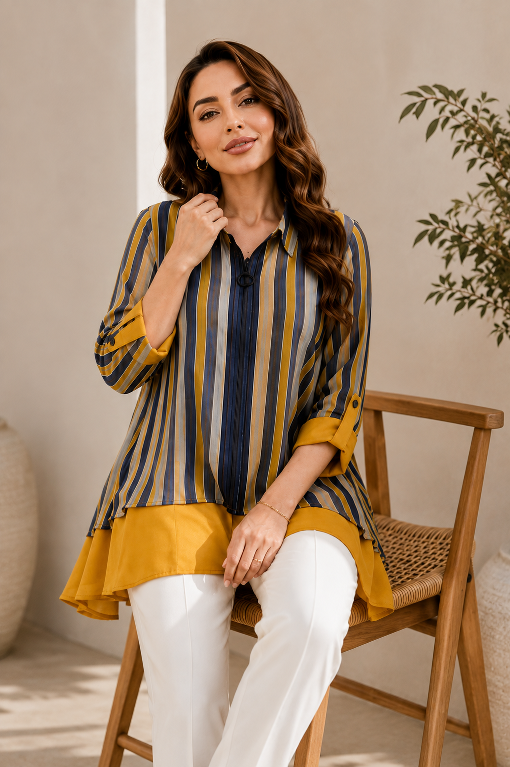 Golden Horizon Jacket – Navy & Mustard